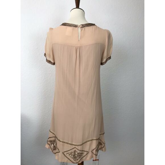 LaRok Silk Beaded Mini Lined Shift Dress FLAWS - Picture 10 of 12